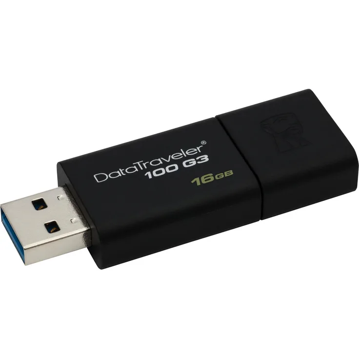 Kingston DataTraveler 100 G3 16GB schwarz, USB 3.0 (DT100G3/16GB) 