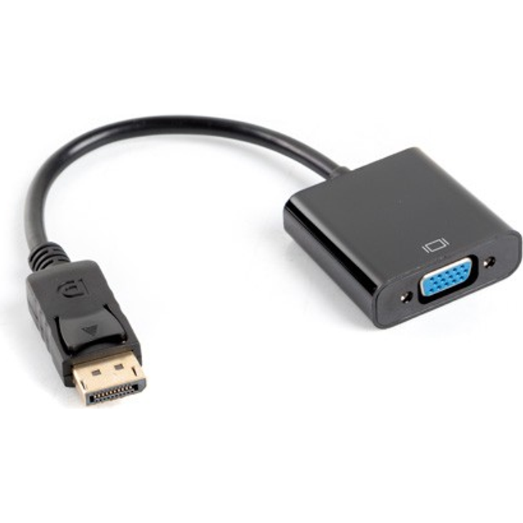 lanberg AD-0002-BK Displayport 1.1A (19Pol) Stecker auf Vga (19Pol) Buchse Adapter mit Kabel, 20 cm schwarz