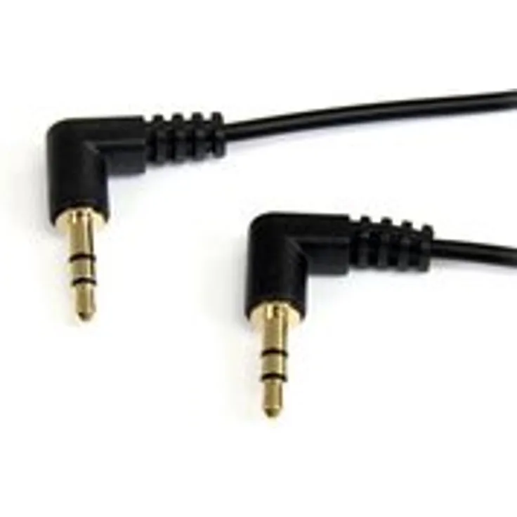 StarTech.com 1,8m 3,5mm rechts gewinkeltes Stereo Audiokabel - St/St - 1 x Klinke Stecker Stereo Audio - 1 x Klinke Stecker Stereo Audio - Vergoldet - Schwarz