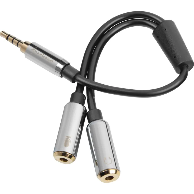 Sharkoon PMP35 Kabel Combo Audio Adapter 12 cm silber