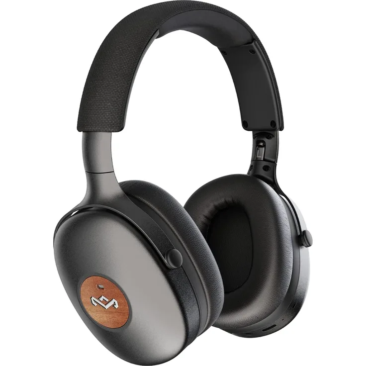 House of Marley Positive Vibration XL ANC schwarz Over-Ear-Kopfhörer mit Noise Cancelling, schwarz