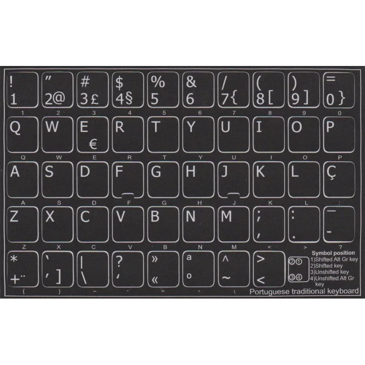 Aufkleber für PC-Tastatur 'portugisisches Tastaturlayout'