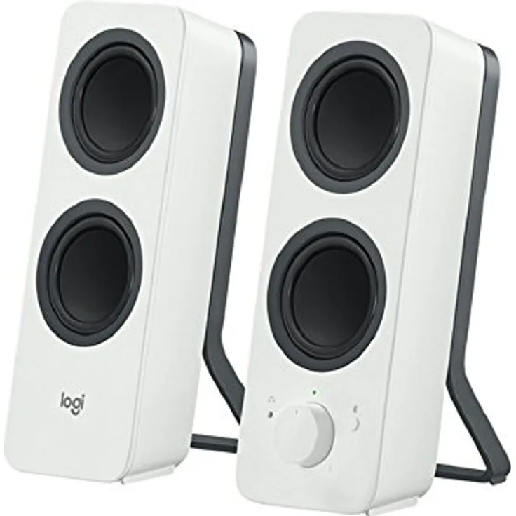Logitech Z207 Kabellose PC-Lautsprecher, Bluetooth, Stereo Sound, 10 Watt Spitzenleistung, 3,5 mm Eingang, Kopfhörerbuchse, Easy-Switch Feature, UK Stecker, PC-TV-Tablet-Handy - weiß