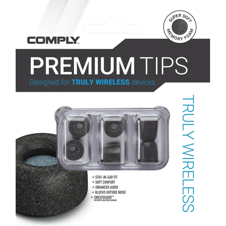 Comply Truly Wireless 3 Ohradapter für Bluetooth Kopfhörer - Größe M (Mittelgroß) - Schwarz