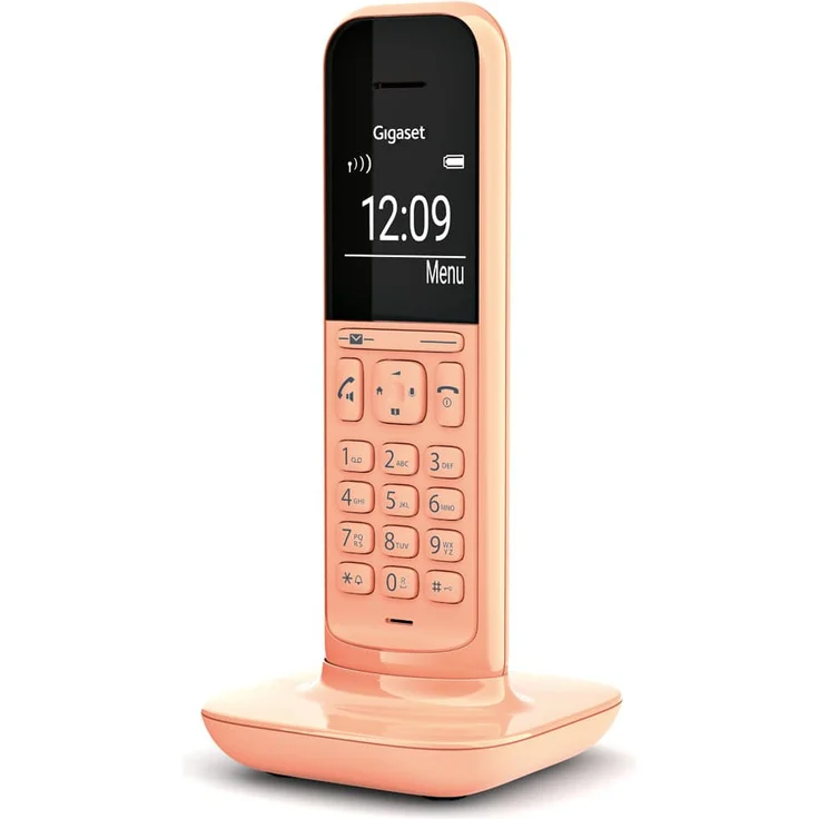 Gigaset CL390A schnurloses Design-Telefon mit Anrufbeantworter, DECT Telefon mit Freisprechfunktion, großem Grafik Display, leicht zu bedienen mit intuitiver Menüführung, Cantaloupe, Analog-Telefon, orange – Bild 9