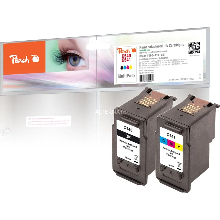 Peach Spar Pack Tintenpatronen kompatibel zu Canon PG-540, CL-541