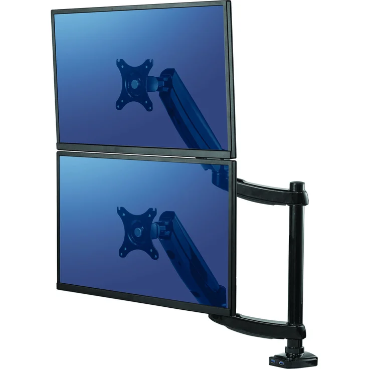 Fellowes 8043401 Platinum Series vertikaler Doppelarm, drehbar, schwenkbar, neigbar – Bild 1