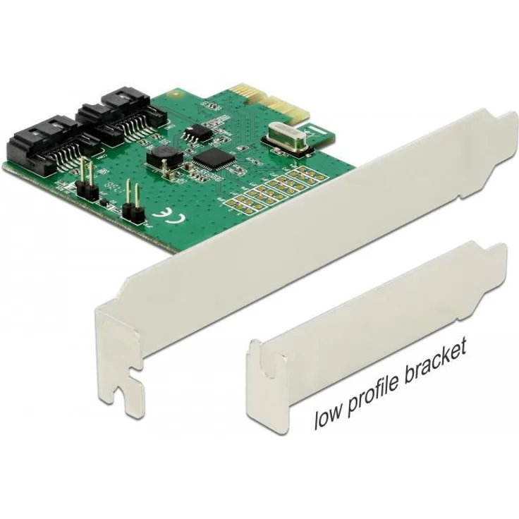 DeLOCK - Speichercontroller (RAID) - 2 Sender/Kanal - SATA 6Gb/s - 6 Gbit/s - RAID 0, 1 - PCIe 2,0 x1 (90392)