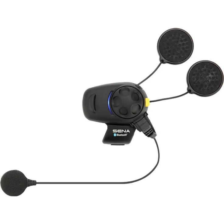 SMH5-FM Bluetooth-Kommunikationssystem mit integriertem FM Tuner für Motorräder und Roller mit Kabel- und Schwanenhalsmikrofon Doppelpack