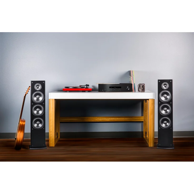 Polk Audio T50 Standlautsprecher, HiFi Lautsprecher für Musik und Heimkino Sound, passiver Full Range Lautsprecher, 20 - 150 Watt, 8 Ohm, 38Hz 24kHz (Stück) Standlautsprecher - 150 Watt - schwarz – Bild 4