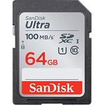 SanDisk Ultra 64 GB SDHC-Speicherkarte mit bis zu 100 MB - s, Klasse 10 UHS-I