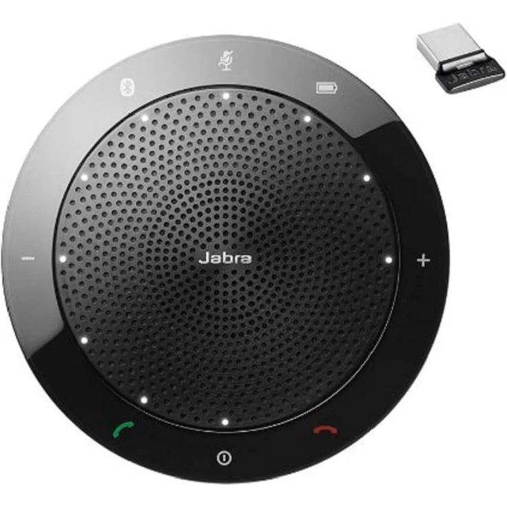 Jabra Speak 510+ MS Konferenzlautsprecher, Microsoft zertifizierter tragbarer Lautsprecher mit Bluetooth Adapter und USB-Anschluss, geeignet für Laptop, Smartphone und Tablet, Konferenzmikrofon, schwarz – Bild 3