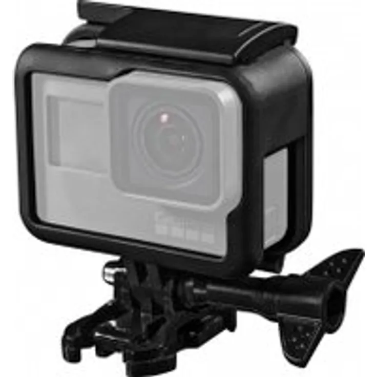 Mantona Comfort Frame für GoPro Hero 5 6 7 - Befestigungsrahmen Rahmen Schutzgehäuse Gehäuse Black Silver White Actioncam, Inkl. Schnellspann Halter, Linsenschutz Kappe und Schutzscheibe