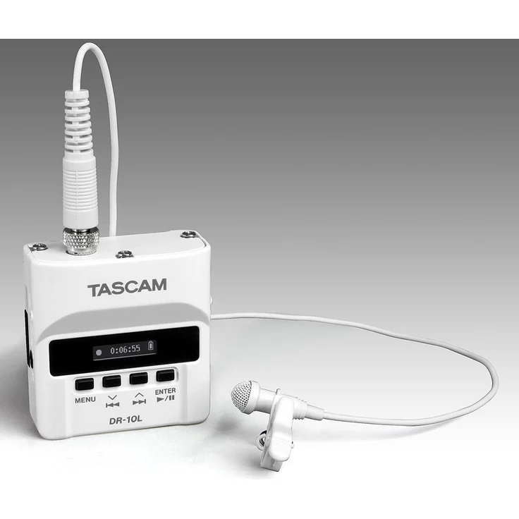 Tascam DR-10L-LW Digitaler Audiorekorder mit Lavalier-Mikrofon, Weiß - Preisvergleich – Bild 1