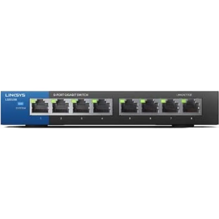 Linksys LGS108-EU-RTL Netzwerk-Switch Unmanaged Gigabit 8-Port Schwarz