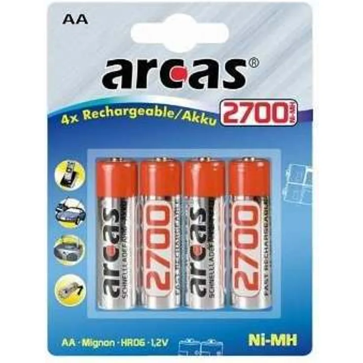 Arcas 17727406 Akku NI-MH, HR6-AA-Mignon, 2700 mAh, 4er