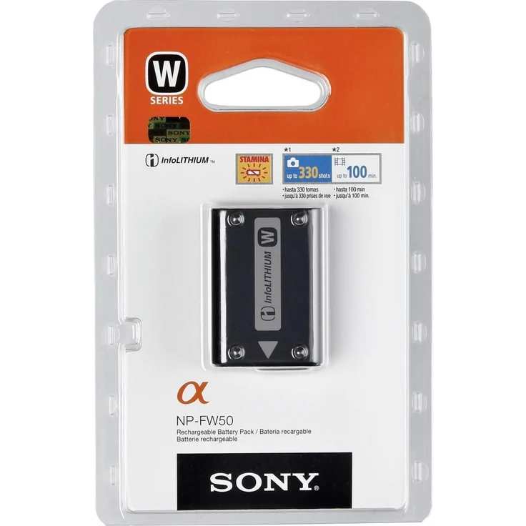 Sony NP-FW50 W-Serie Lithium Akku passend für Alpha und NEX Kameras (A7RM2, A7SM2, A7M2, A7R, A7S, A7, A6000, A6400, A6300, A6100, A5100, NEX ) schwarz – Bild 2