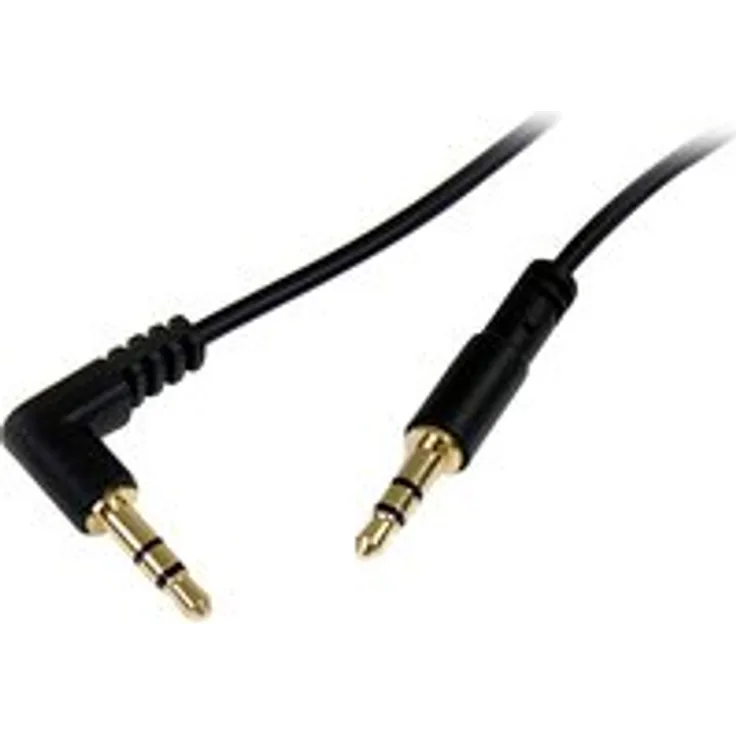 StarTech.com 30cm 3,5mm Klinke Audiokabel rechts gewinkelt - Stecker/Stecker - 1 x Klinke Stecker Stereo Audio - 1 x Klinke Stecker Stereo Audio - Schwarz