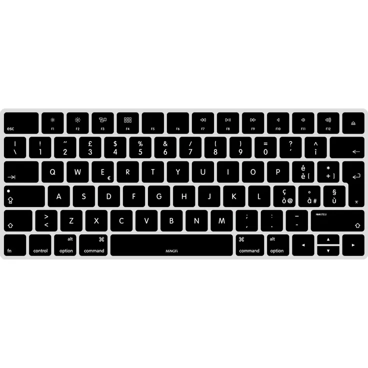 MiNGFi italienische Italian Tastatur Silikon Schutz Abdeckung für Neu Magic Keyboard mit Lightning Anschluss EU/ISO Keyboard Layout Silicone Cover - Schwarz