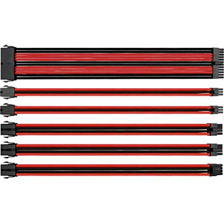 Thermaltake TtMod Sleeved Cable (Kabelverlängerung für Netzteile mit Extra-Sleeves) schwarz-rot