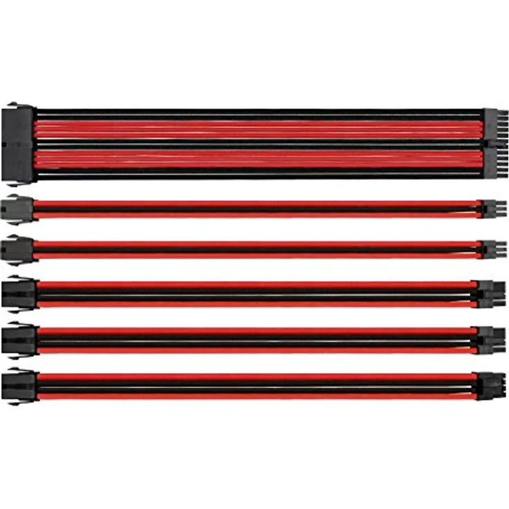 Thermaltake TtMod Sleeved Cable (Kabelverlängerung für Netzteile mit Extra-Sleeves) schwarz-rot