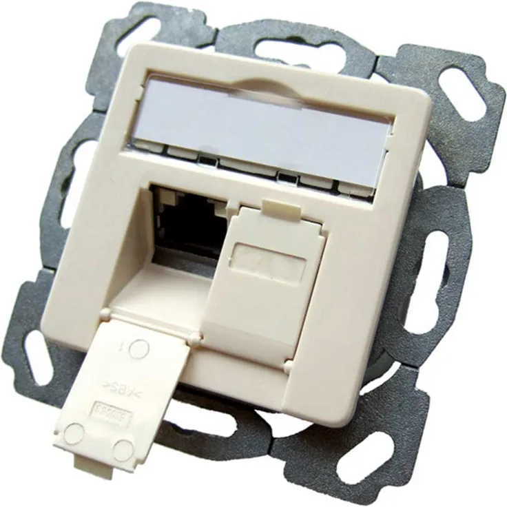 PROTEC.net Datenanschlussdosen ISO Cat6A 2xRJ45s waagr. reinweiss Set