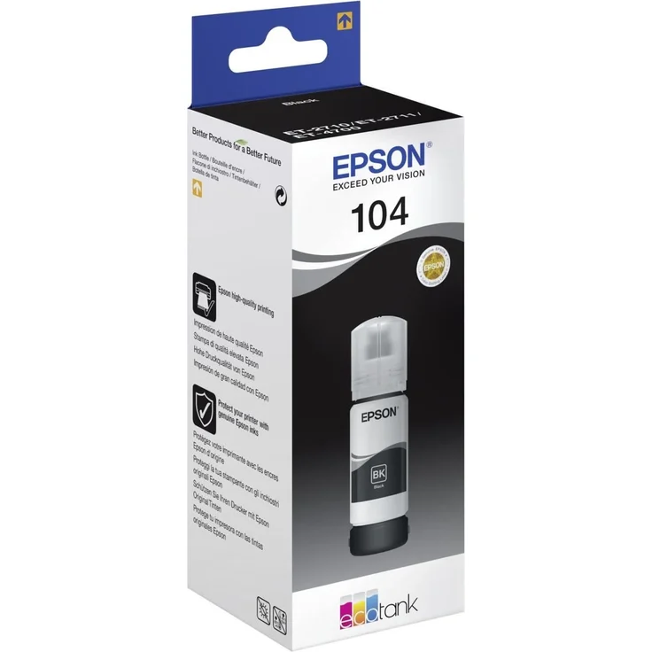 Epson Original 104 EcoTank Tintenflasche (ET-2710 ET-2711 ET-2720 ET-2726 ET-4700 ET-2712 ET-2721) schwarz – Bild 2