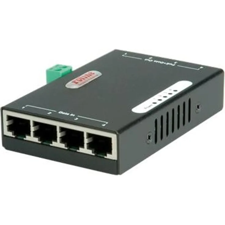 ROLINE 21131198 Gigabit Ethernet PoE Injektor, 4 Ports