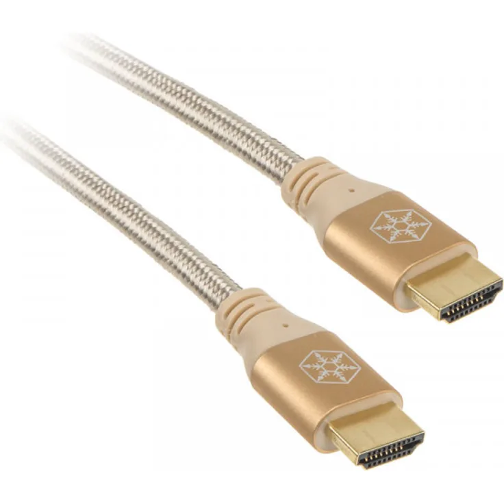 SilverStone SST-CPH01G-1800 - Premium Zertifiziertes 4K Ultra High Speed HDMI 2.0b Kabel, 180cm, gold