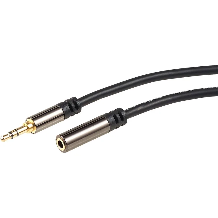 auvisio AUX-Kabel Verlängerungen: 3,5-mm-Klinken-Verlängerungskabel, Stereo, 0,5 m, vergoldet (Verlängerungskabel für Kopfhörer, Headsets mit 3,5-mm-Klinke)