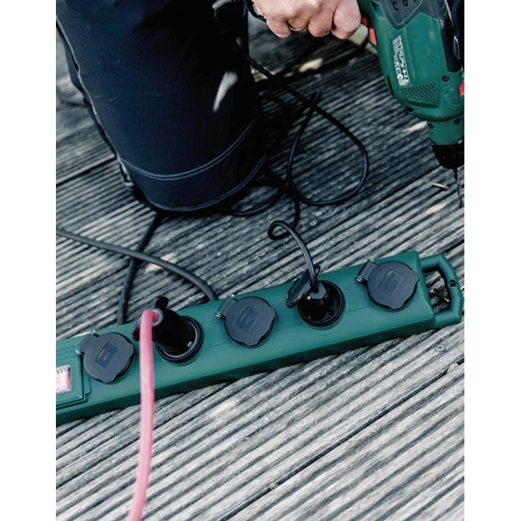 Brennenstuhl Super-Solid SL 554 Garten-Steckdosenverteiler - Outdoor Steckdosenleiste für den Einsatz im Garten (5-fach, 5m Kabel, mit Schalter, IP54) grün – Bild 4