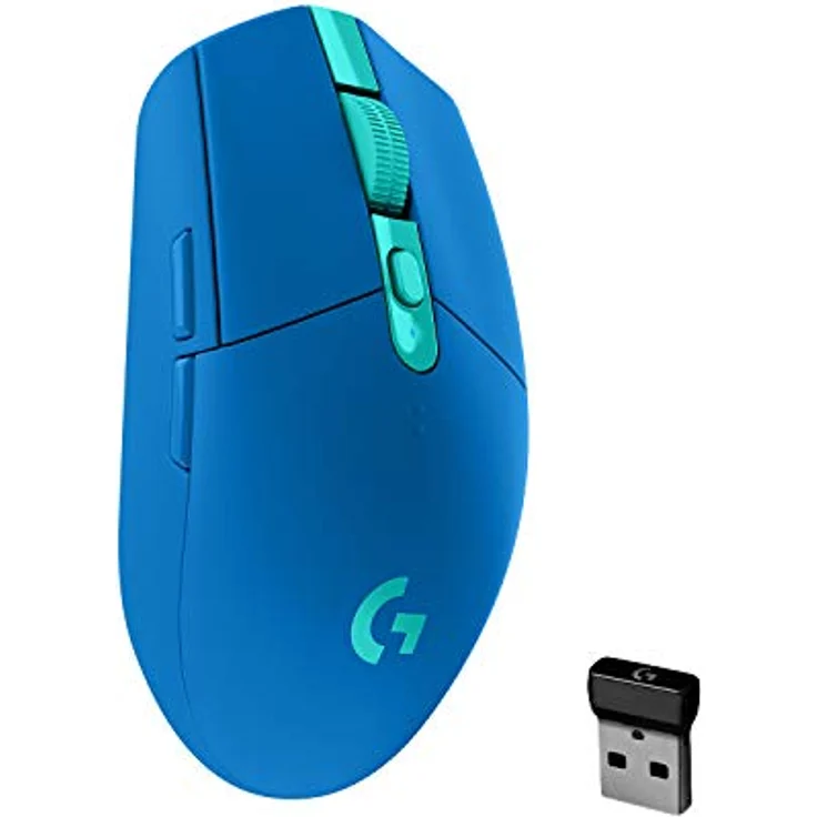 Logitech G305 LIGHTSPEED kabellose Gaming-Maus, HERO 12000 DPI Sensor, 6 Programmierbare Tasten, 250 Stunden Akkulaufzeit, Anpassbare Spielprofile, Leichtgewicht, PC-Mac, Blau - Deutsche Verpackung – Bild 1