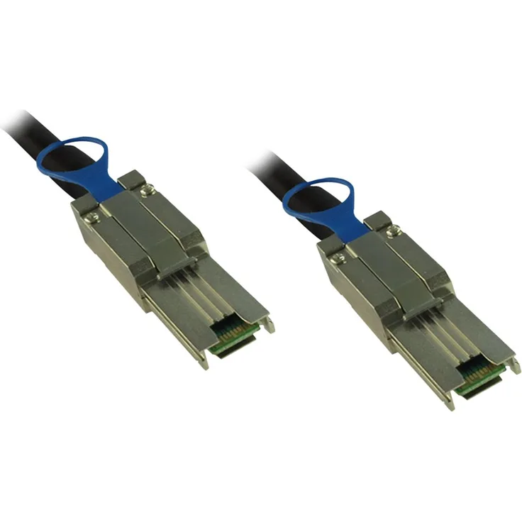 Inter-Tech, SAS 6Gbit/s, 4x Shielded Mini MultiLane SAS (SFF-8088), 26-polig bis 4x Shielded Mini MultiLane SAS (SFF-8088), 26-polig, 1 m, Schwarz (88885239)