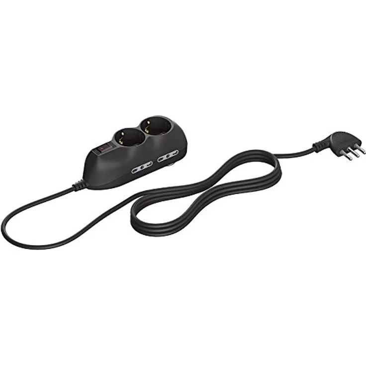 Bticino 3695 GB Mehrfachsteckdose Kompakt slot6 mit beleuchtetem Schalter Schalter von Sicherheit, 4 Steckdosen, 10-16 A und 2 P30, Stecker 10 A, Grau