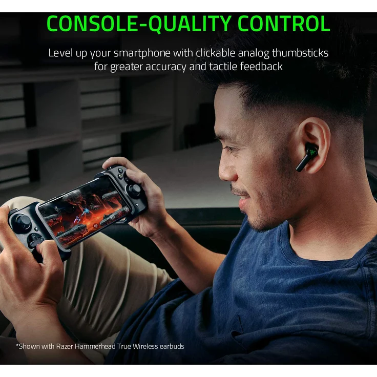 Razer Kishi für Android, Smartphone Gaming Controller, USB-C Anschluss, ergonomisches Design, individuelle Passform für Handys, Analog-Stick, ultra niedrige Latenz, schwarz (RZ06-02900100-R3M1) – Bild 4