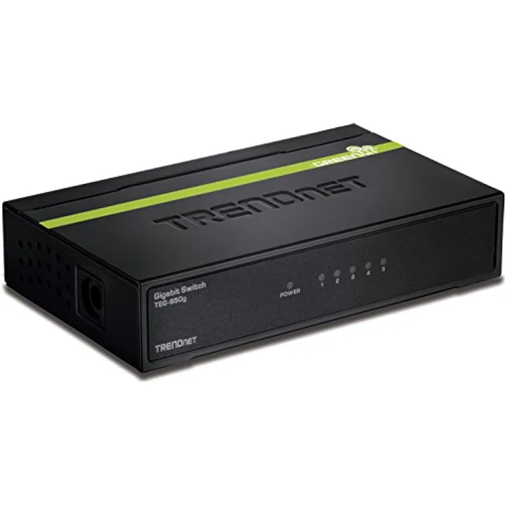 TRENDnet 5-Port Unverwalteter Gigabit GREENnet Desktop Metall Switch, Ethernet Splitter, Lüfterlos, 10 Gbps Schaltkapazität, TEG-S50g