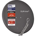 DUR-line Select 75/80cm Anthrazit Satelliten-Schüssel - 3 x Test + Sehr gut + Aluminium Sat-Spiegel