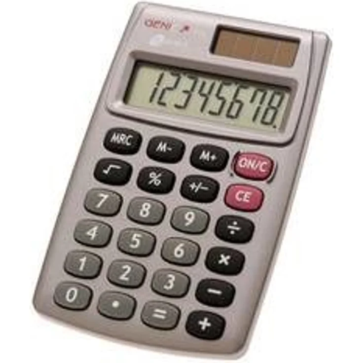 Genie 510 8-stelliger Taschenrechner (Dual-Power (Solar und Batterie), kompaktes Design) grau – Bild 1