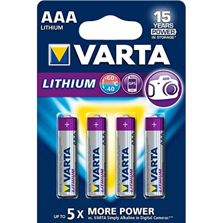 VARTA Lithium AAA Micro LR03 Batterien, ideal für Digitalkamera Spielzeug GPS Geräte Sport- und Outdoor-Einsätze (4er Pack) – Bild 1