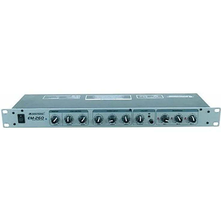 OMNITRONIC EM-260 Entertainment-Mixer | 6-Kanal-Mikrofon-Line-Mischer, Silber