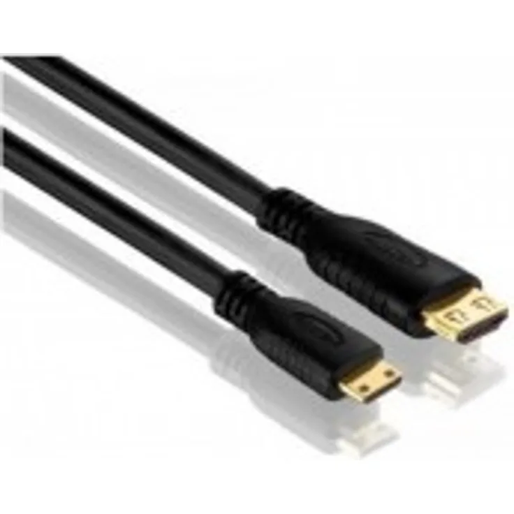 PureLink PI1200-015 High Speed Mini HDMI Adapterkabel mit Ethernet (4K UltraHD (2160p), Ethernet), HDMI-A Stecker auf Mini HDMI Stecker, zertifiziert, 1,50m, schwarz
