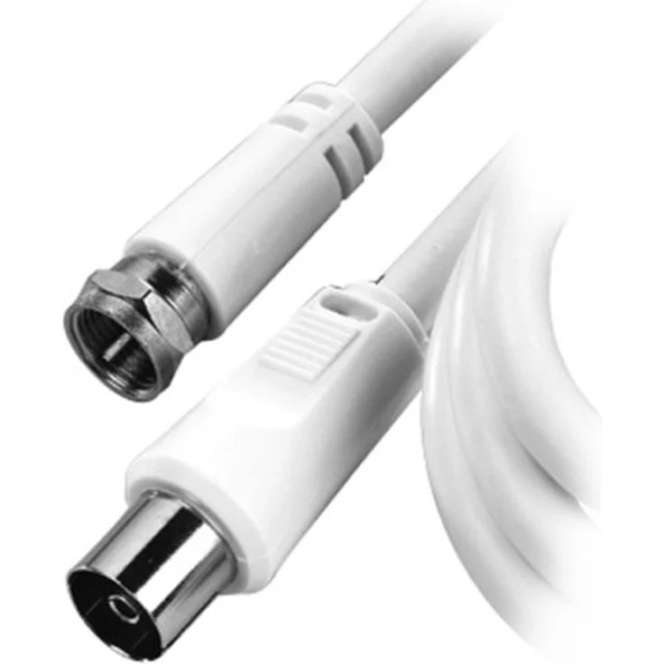 Vivanco SAT Empfängeranschlusskabel F-Stecker <-> Koaxkupplung, 1,5m