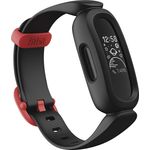 Fitbit Ace 3 Fitness-Tracker Kinder, Einheitsgröße, Silikonarmband, Schwarz/Rot