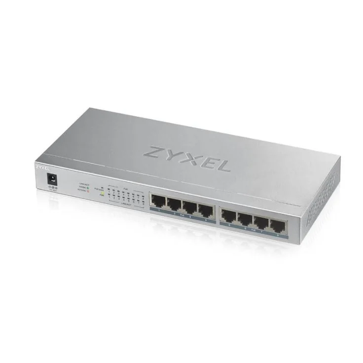 Zyxel Gigabit Unmanaged PoE+ Switch mit 8 Ports (davon 8 mit PoE) und einem PoE-Budget von 60 Watt, Lifetime [GS1008HP] – Bild 1