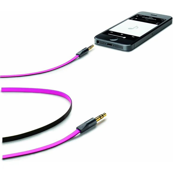 Cellular Line APLOCUSTA3 Audioverbindungskabel für Smartphone und MP3 (3,5mm Klinkenstecker, 1m) pink
