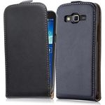 cadorabo Hülle für Samsung Galaxy GRAND 2 in KAVIAR SCHWARZ Handyhülle im Flip Design aus glattem Polyurethan Case Cover Schutzhülle Etui Tasche Book Klapp Style