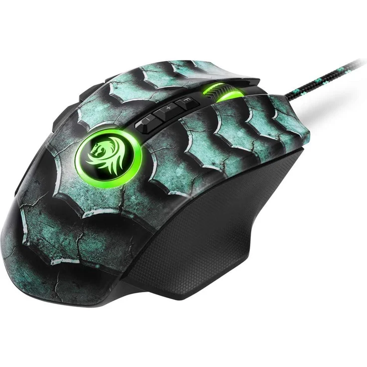 Sharkoon Drakonia II Gaming Maus, optischer Sensor PixArt 3360, 15.000 DPI, 12 programmierbare Tasten, grün – Bild 4