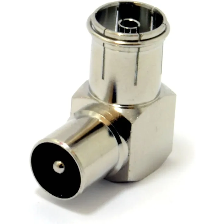 RF Rechts Abgewinkelt Adapter Stecker Zum Buchse Für TV Koax Antenne Kabel Metall