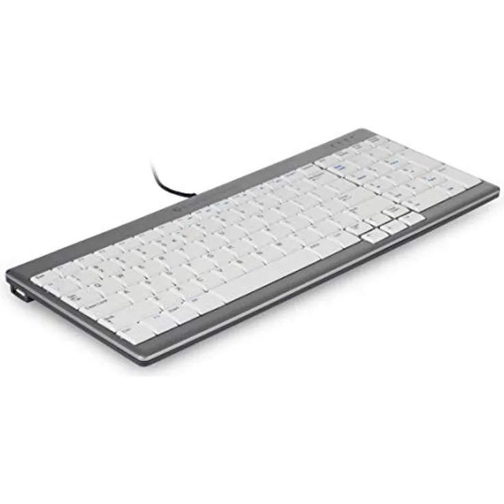 Bakker Elkhuizen BNEU960SCCH Tastatur CH Ultraboard 960 QWERTZ weiß-Silber mit Kabel
