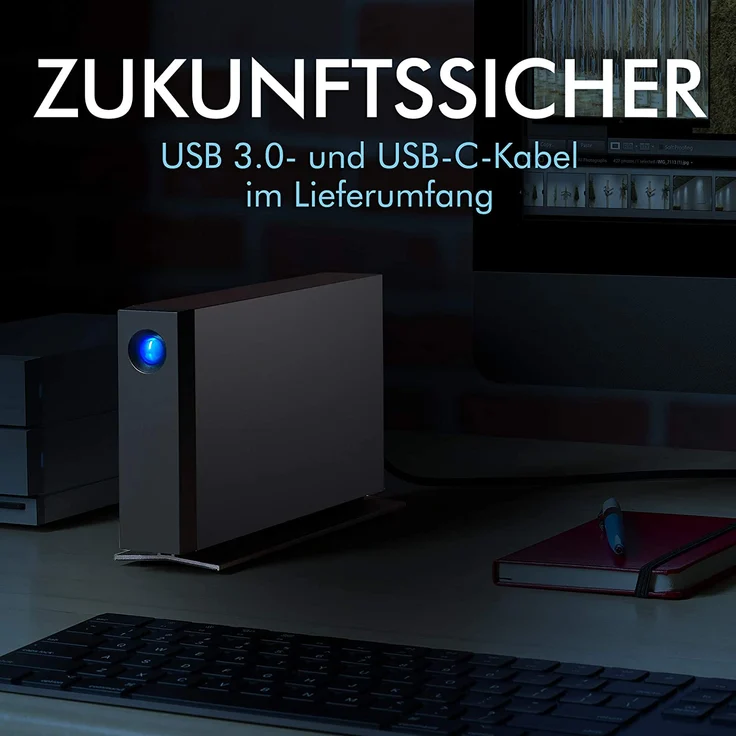 LaCie d2 Professional STHA10000800 - Festplatte - 10 TB - extern (Stationär) - USB 3.1 (USB-C Steckverbinder) - mit Seagate Rescue Data Recovery (STHA10000800) – Bild 4